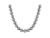 9-9.5mm Silver Cultured Freshwater Pearl 14k Yellow Gold Strand Necklace