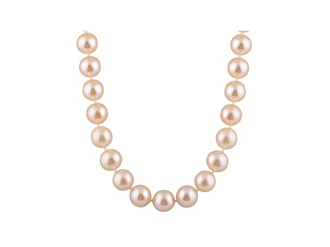 9-9.5mm Pink Cultured Freshwater Pearl 14k White Gold Strand Necklace 24 inches