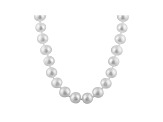 9-9.5mm White Cultured Freshwater Pearl 14k White Gold Strand Necklace 20 inches