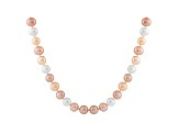 9-9.5mm Multi-Color Cultured Freshwater Pearl Sterling Silver Strand Necklace