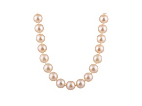 9-9.5mm Pink Cultured Freshwater Pearl 14k Yellow Gold Strand Necklace 16 inches