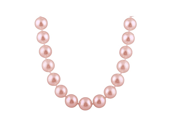 8-8.5mm Purple Cultured Freshwater Pearl 14k White Gold Strand Necklace