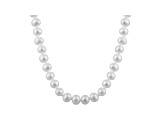 8-8.5mm White Cultured Freshwater Pearl 14k White Gold Strand Necklace 16 inches