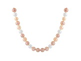 8-8.5mm Multi-Color Cultured Freshwater Pearl 14k White Gold Strand Necklace