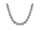 7-7.5mm Silver Cultured Freshwater Pearl 14k Yellow Gold Strand Necklace