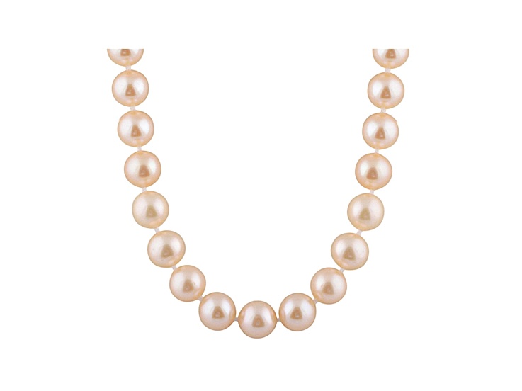 7-7.5mm Pink Cultured Freshwater Pearl Sterling Silver Strand Necklace 28 inches