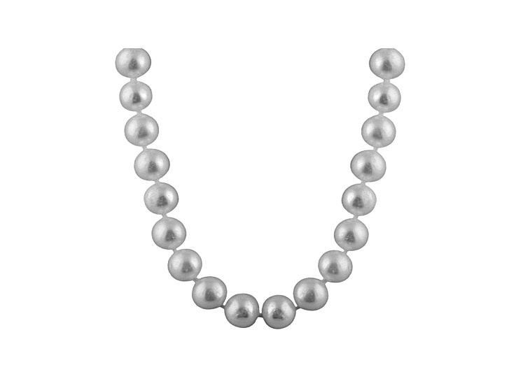 7-7.5mm Silver Cultured Freshwater Pearl 14k Yellow Gold Strand Necklace