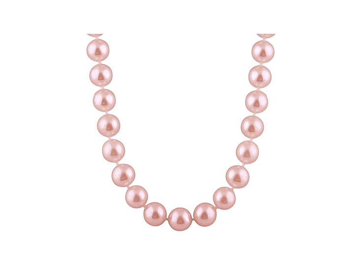 7-7.5mm Purple Cultured Freshwater Pearl 14k Yellow Gold Strand Necklace