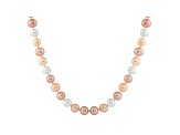 7-7.5mm Multi-Color Cultured Freshwater Pearl Sterling Silver Strand Necklace