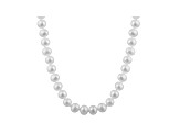 6-6.5mm White Cultured Freshwater Pearl 14k White Gold Strand Necklace 24 inches