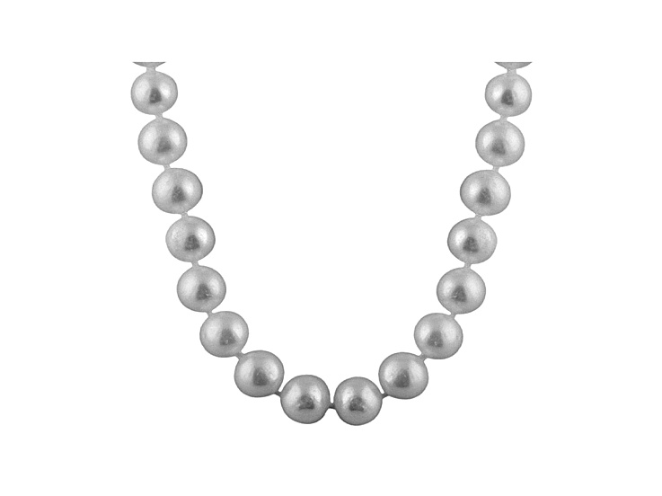 6-6.5mm Silver Cultured Freshwater Pearl 14k Yellow Gold Strand Necklace