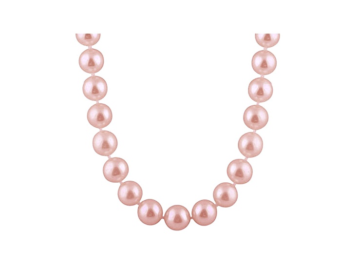 6-6.5mm Purple Cultured Freshwater Pearl 14k Yellow Gold Strand Necklace