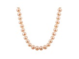 6-6.5mm Pink Cultured Freshwater Pearl 14k White Gold Strand Necklace 20 inches