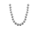 11-11.5mm Silver Cultured Freshwater Pearl 14k Yellow Gold Strand Necklace