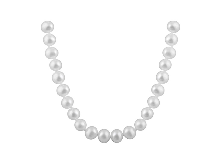 11-11.5mm White Cultured Freshwater Pearl 14k Yellow Gold Strand Necklace