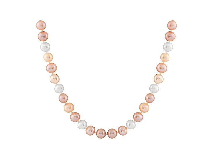 11-11.5mm  Cultured Freshwater Pearl 14k White Gold Strand Necklace 20 inches