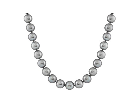 10-10.5mm Silver Cultured Freshwater Pearl Sterling Silver Strand Necklace