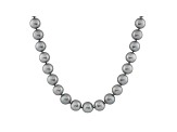 10-10.5mm Silver Cultured Freshwater Pearl Sterling Silver Strand Necklace