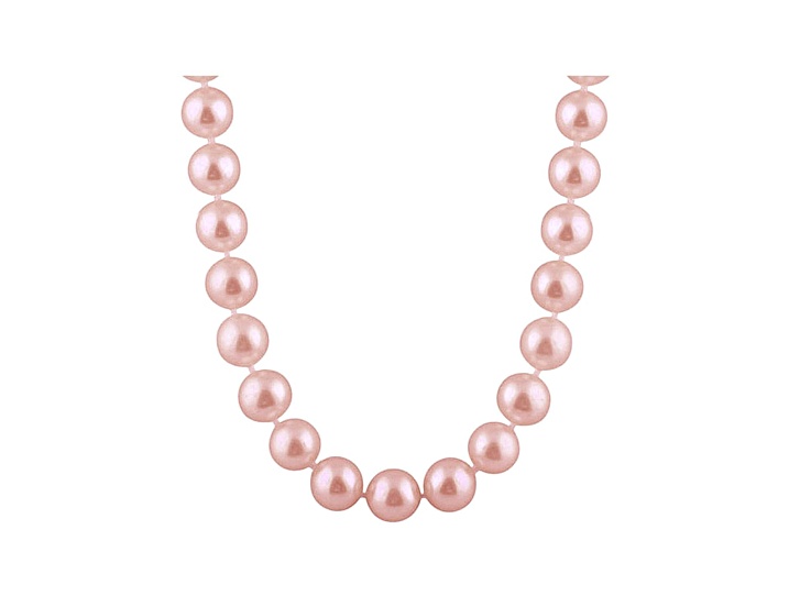 10-10.5mm Purple Cultured Freshwater Pearl 14k White Gold Strand Necklace