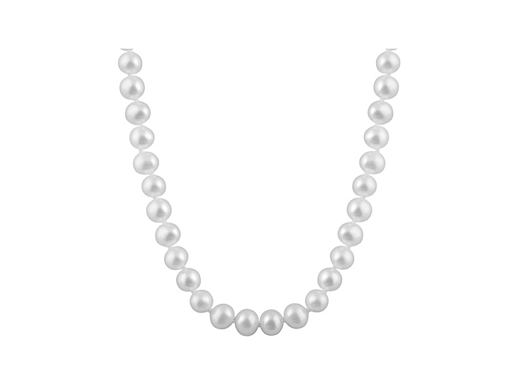 10-10.5mm White Cultured Freshwater Pearl 14k Yellow Gold Strand Necklace