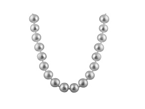 10-10.5mm Silver Cultured Freshwater Pearl Rhodium Over Sterling Silver Strand Necklace