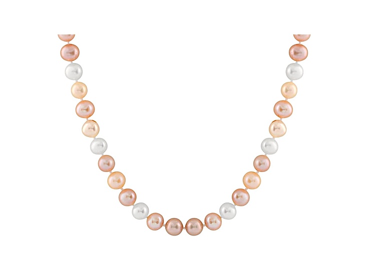 10-10.5mm Cultured Freshwater Pearl Sterling Silver Strand Necklace 16 inches