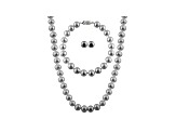 7-7.5mm Silver Cultured Freshwater Pearl Sterling Silver Jewelry Set