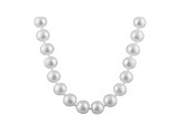 7-7.5mm White Cultured Freshwater Pearl 14k White Gold Strand Necklace 28 inches