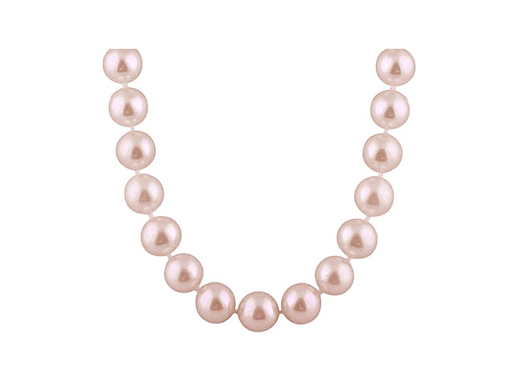 7-7.5mm Purple Cultured Freshwater Pearl Sterling Silver Strand Necklace