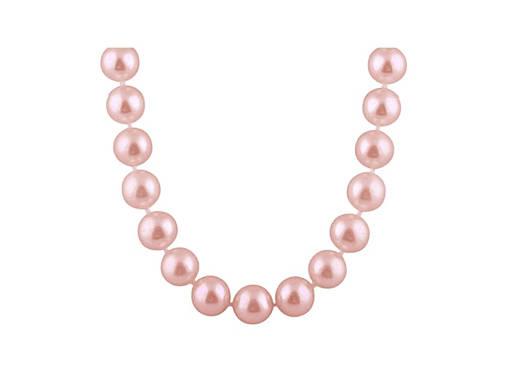 6-6.5mm Purple Cultured Freshwater Pearl Sterling Silver Strand Necklace