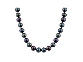 6-6.5mm Black Cultured Freshwater Pearl 14k White Gold Strand Necklace 14 inches
