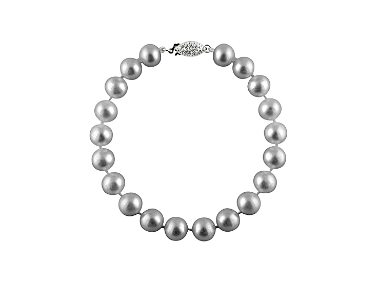 11-11.5mm Silver Cultured Freshwater Pearl Sterling Silver Line Bracelet