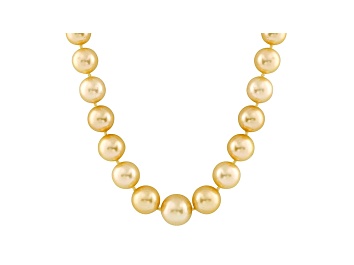 Picture of 10-13mm Golden Cultured South Sea Pearl 14k Yellow Gold Strand Necklace