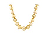 10-13mm Golden Cultured South Sea Pearl 14k Yellow Gold Strand Necklace