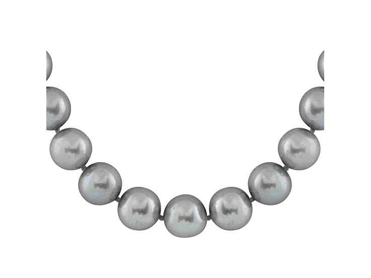 7-7.5mm Silver Cultured Freshwater Pearl 14k White Gold Strand Necklace