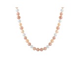 6-6.5mm Multi-Color Cultured Freshwater Pearl 14k Yellow Gold Strand Necklace