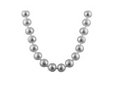 11-11.5mm Silver Cultured Freshwater Pearl Sterling Silver Strand Necklace