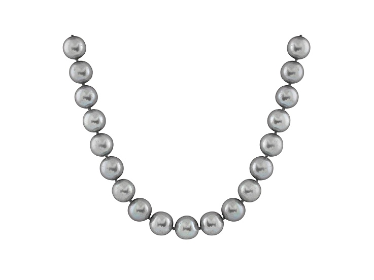 9-9.5mm Silver Cultured Freshwater Pearl Sterling Silver Strand Necklace
