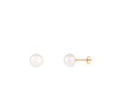 7-7.5mm White Cultured Freshwater Pearl 14k Yellow Gold Jewelry Set
