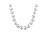 10-10.5mm White Cultured Freshwater Pearl Sterling Silver Strand Necklace