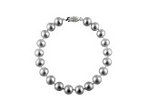 9-9.5mm Silver Cultured Freshwater Pearl 14k White Gold Line Bracelet 7.25 inches