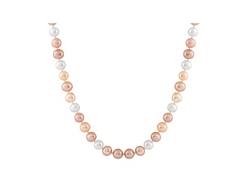 Picture of 8-8.5mm Multi-Color Cultured Freshwater Pearl 14k Yellow Gold Strand Necklace