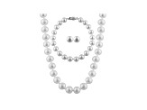7-7.5mm White Cultured Freshwater Pearl Sterling Silver Jewelry Set
