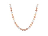 11-11.5mm Multi-Color Cultured Freshwater Pearl 14k White Gold Strand Necklace