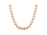 10-10.5mm Pink Cultured Freshwater Pearl 14k Yellow Gold Strand Necklace
