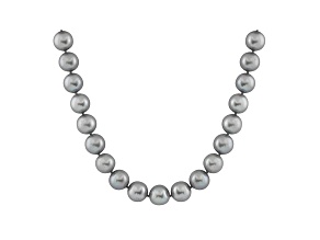 9-9.5mm Silver Cultured Freshwater Pearl Sterling Silver Strand Necklace