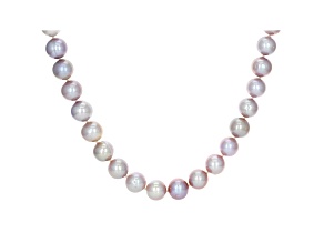 10-10.5mm Purple Cultured Freshwater Pearl 14k Yellow Gold Strand Necklace