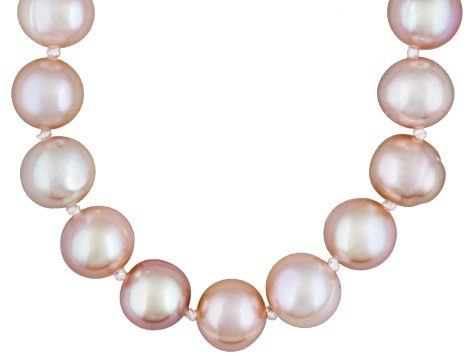 freshwater 8mm cultured pearl sterling necklace inch silver pink jtv list