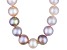 8 To 9mm Peach, Pink, And Purple Cultured Freshwater Pearl Sterling Silver 18 inch Necklace