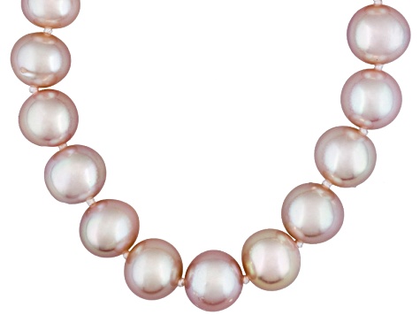 7 To 8mm Pink Cultured Freshwater Pearl Sterling Silver 18 inch Necklace